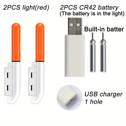 Elektronikus horgászbot világító úszóbot-lámpa, lítium akkumulátoros LED világítás, 2 zöld fény, 1 lyukú kivitel