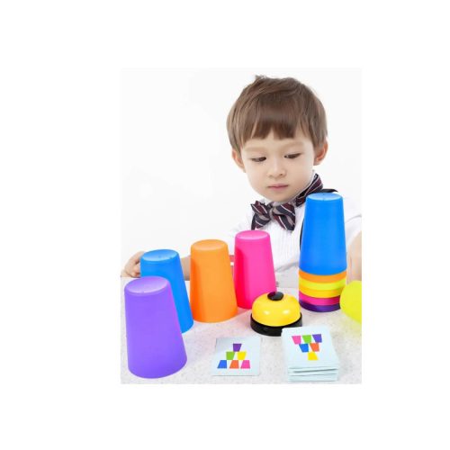 Montessori Toys Stack Cup játék kártyával 