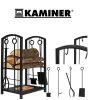 Fatartó állvány, 4 kandallótisztító kiegészítővel (Kaminer)