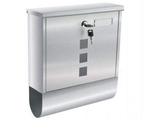 Acél postaláda plexi betekintővel és újságtartóval 