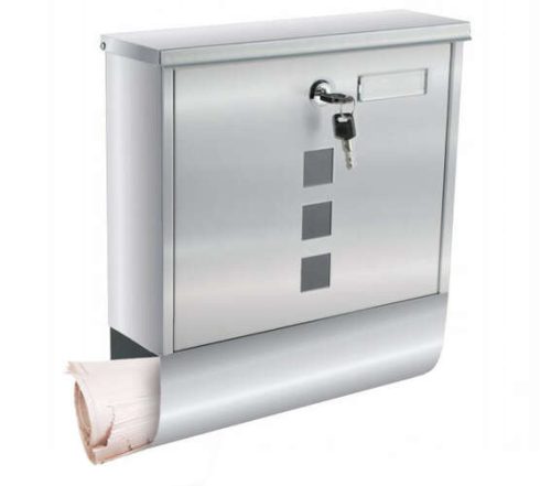 Acél postaláda plexi betekintővel és újságtartóval 