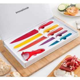   InnovaGoods 5 darabos kerámia bevonatú késkészlet hámozóval