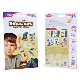   Tytoo Dinoszauruszos tetoválás matrica szett - 40 db / csomag