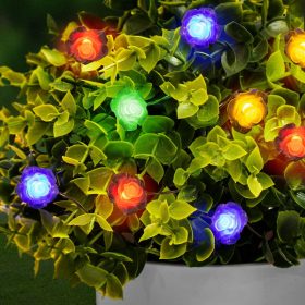   Family LED szolár fényfüzér - virág - 2,3 m - 20 LED - színes