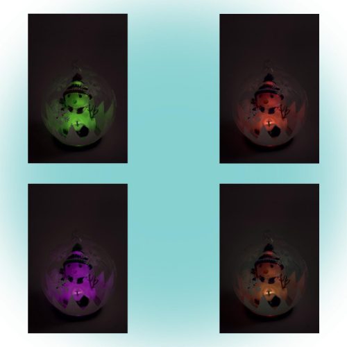 LED-es figurás üveggömb, piros