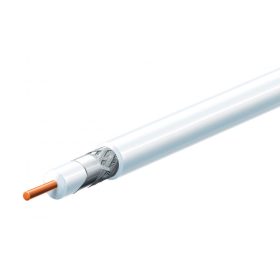   Home RG 6U-500/WH koax kábel, 75 Ohm, PVC és PE szigetelés, réz bevonatú acél ér, 48 szál rézharisnya, alumínium + PET fólia, 50