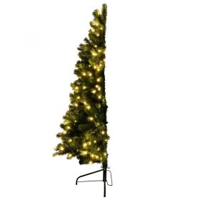   Home KMF 7/180 fél műfenyő beépített világítással, 240 db LED, 180 cm magasság, 100 cm legnagyobb átmérő, talpkapcsoló, sík olda