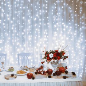   Home DLFC 600/WH LED-es cluster fényfüggöny, 2,7x0,6 m / 600 db hidegfehér LED, állófényű, fehér vezeték, sorolható, kül- és bel