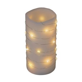   Home MLF 26/WW micro LED-es fényfüzér, 2 m / 20 db melegfehér micro LED, állófényű, átlátszó vezeték, időzíthető, gombelemes, la
