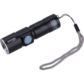   EXTOL LIGHT LED lámpa, 3 W, XPE LED; 150 Lm, ALU ház, zoom, újratölthető Li-ion akkus, 450 mAh