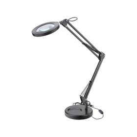   EXTOL LIGHT nagyító LED lámpa, asztali, Fekete, 7 W COB, 2400 Lm, 5× nagyítás; mechanikusan állítható rögzítés, USB töltőkábel