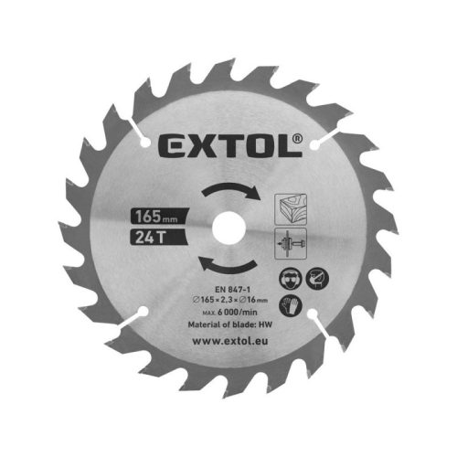EXTOL PRMIUM akkus körfűrészgép, Share20V, 20V, Li-ion, 1db akku, 1db töltő, 2000 mAh, 0-3650 ford/perc, 165 mm tárcsa