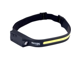   EXTOL LIGHT LED fejlámpa,COB+ XPE, 350 Lumen; IR szenzor, tölthető akkuval, 4+1 funkció