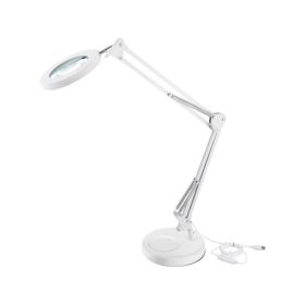   EXTOL LIGHT nagyító LED lámpa, asztali, Fehér, 7 W COB, 2400 Lm, 5× nagyítás; mechanikusan állítható rögzítés, USB töltőkábel