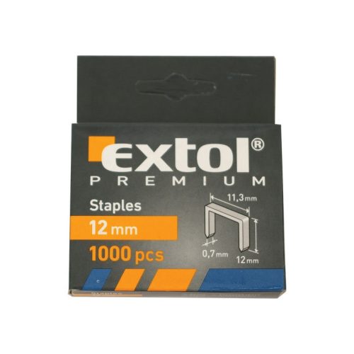 EXTOL PREMIUM tűzőgépkapocs (11,3×0,52×0,7); 12mm, 1000db