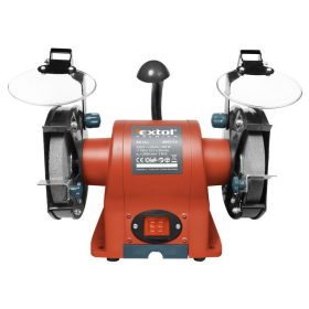   EXTOL PRMIUM kettős köszörűgép 350W, száraz, 150×12,7×20mm, (P36, P80), 2950 ford/perc, 9kg, lámpával