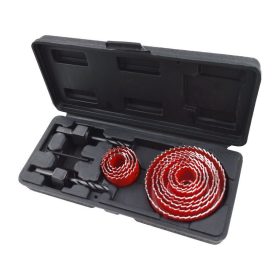   EXTOL PREMIUM körkivágó klt., 15 db-os,(19-22-29-32-36-38-44-51-58-64-76mm) műanyag, fa, gipszkarton