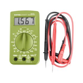   EXTOL CRAFT digitális multiméter; Amper/Volt/Ohm mérő, hangjelző funkcióval, CE, 1 db 9V elem