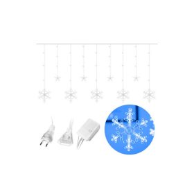   Fények hópehelyek csillagok Karácsonyi fényfüggöny 138LED