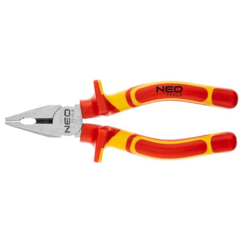 NEO TOOLS Kombinált fogó 1000V, szigetelt, 180mm (7"), CrV, polírozott 25 év garanciával 01-221