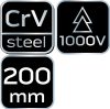 NEO TOOLS Kombinált fogó 1000V, szigetelt, 200MM(8"), CrV, polírozott 25 év garanciával 01-222