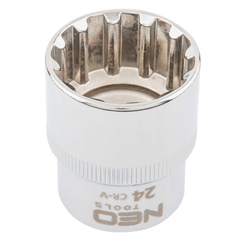 NEO TOOLS Dugókulcs 24mm, 1/2", SPLINE 25 év garanciával 08-596
