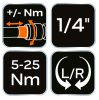 NEO TOOLS Nyomatékkulcs készlet 1/4", 5-25Nm, 21db 25 év garanciával 08-821