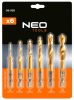 NEO TOOLS Gépi menetfúró készlet, 2az1ben előfúró éllel, HSS-Titán, M3-M10, 6db, hatszög szárral 08-959