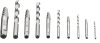 NEO TOOLS Törtcsavar-kihajtó készlet, négyszög vég, vezetőfúrókkal, 10db, 2-14mm (M3-M18) 25 év garanciával 09-609