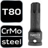 NEO TOOLS Torziós bit ütvecsavarozókhoz 1/2" T80 10-265