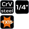 NEO TOOLS Torx dugókulcs 1/4" 87mm TX15 10-341