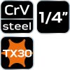 NEO TOOLS Torx dugókulcs 1/4" 87mm TX30 10-345