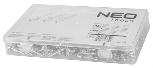 NEO TOOLS Alu popszegecs készlet, 400db 11-970