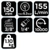 NEO TOOLS Pneumatikus excentercsiszoló 150mm, vákumos porelszívással 2 év garanciával 14-013
