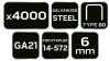 NEO TOOLS Tűzőkapocs, horganyzott 80-as tipus, pneumatikus tűzőgéphez (14-572), GA21, 6mm, 4000db 14-610