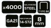 NEO TOOLS Tűzőkapocs, horganyzott 80-as tipus, pneumatikus tűzőgéphez (14-572), GA21, 8mm, 4000db 14-611