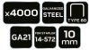 NEO TOOLS Tűzőkapocs, horganyzott 80-as tipus, pneumatikus tűzőgéphez (14-572), GA21, 10mm, 4000db 14-612