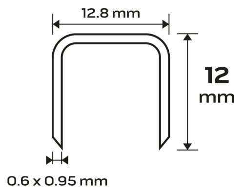 NEO TOOLS Tűzőkapocs, horganyzott 80-as tipus, pneumatikus tűzőgéphez (14-572), GA21, 12mm, 4000db 14-613