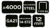 NEO TOOLS Tűzőkapocs, horganyzott 80-as tipus, pneumatikus tűzőgéphez (14-572), GA21, 12mm, 4000db 14-613