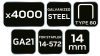 NEO TOOLS Tűzőkapocs, horganyzott 80-as tipus, pneumatikus tűzőgéphez (14-572), GA21, 14mm, 4000db 14-614
