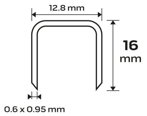 NEO TOOLS Tűzőkapocs, horganyzott 80-as tipus, pneumatikus tűzőgéphez (14-572), GA21, 16mm, 4000db 14-615