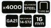 NEO TOOLS Tűzőkapocs, horganyzott 80-as tipus, pneumatikus tűzőgéphez (14-572), GA21, 16mm, 4000db 14-615