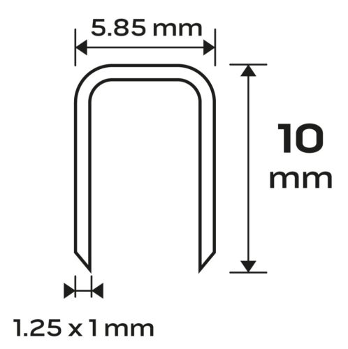 NEO TOOLS Tűzőkapocs, horganyzott 90-es tipus, pneumatikus tűzőgéphez (14-570), GA18, 10mm, 4000db 14-620
