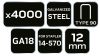 NEO TOOLS Tűzőkapocs, horganyzott 90-es tipus, pneumatikus tűzőgéphez (14-570), GA18, 12mm, 4000db 14-621