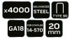 NEO TOOLS Tűzőkapocs, horganyzott 90-es tipus, pneumatikus tűzőgéphez (14-570), GA18, 20mm, 4000db 14-623
