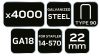 NEO TOOLS Tűzőkapocs, horganyzott 90-es tipus, pneumatikus tűzőgéphez (14-570), GA18, 22mm, 4000db 14-624
