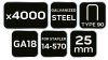 NEO TOOLS Tűzőkapocs, horganyzott 90-es tipus, pneumatikus tűzőgéphez (14-570), GA18, 25mm, 4000db 14-625