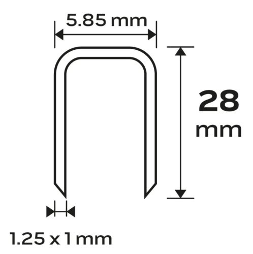 NEO TOOLS Tűzőkapocs, horganyzott 90-es tipus, pneumatikus tűzőgéphez (14-570), GA18, 28mm, 4000db 14-626