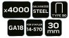 NEO TOOLS Tűzőkapocs, horganyzott 90-es tipus, pneumatikus tűzőgéphez (14-570), GA18, 30mm, 4000db 14-627