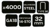 NEO TOOLS Tűzőkapocs, horganyzott 90-es tipus, pneumatikus tűzőgéphez (14-570), GA18, 32mm, 4000db 14-628
